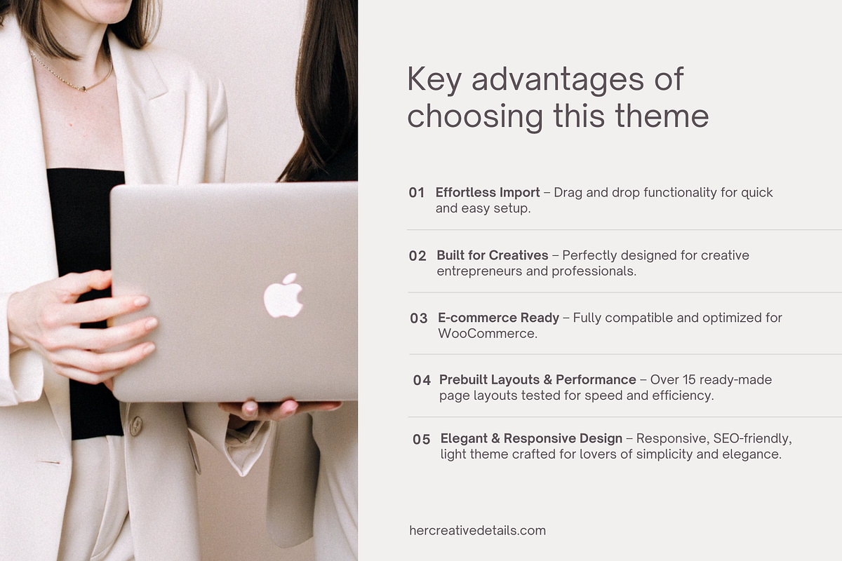 Anita B. Kadence & Wordpress Theme, a WordPress Template by Her creative details (Photo 4 of 4)