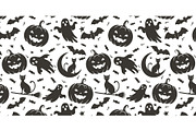 Cute seamless Halloween pattern, a Pattern Graphic by Yayasya (Thumbnail 1 of 3)