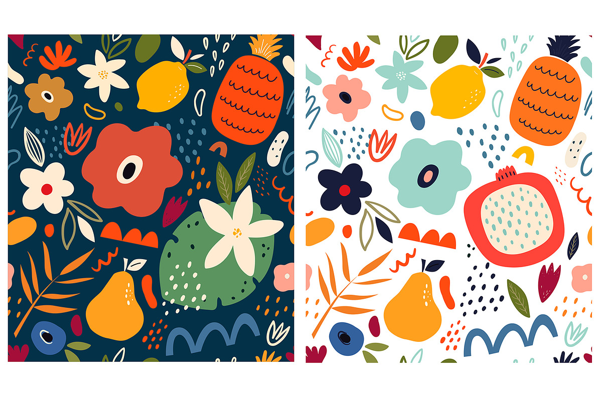 Fresh seamless patterns + posters, a Decorative Illustration by MoleskoStudio (Photo 20 of 21)