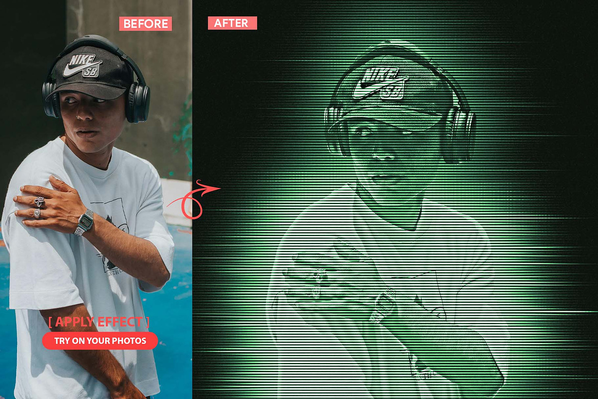 Hologram Gothic Photoshop Action, an Action Add-On by MRI STUDIO (Photo 2 of 16)