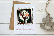christmas reindeer Postage Stamps, an Illustration by CreationArt (Thumbnail 3 of 6)