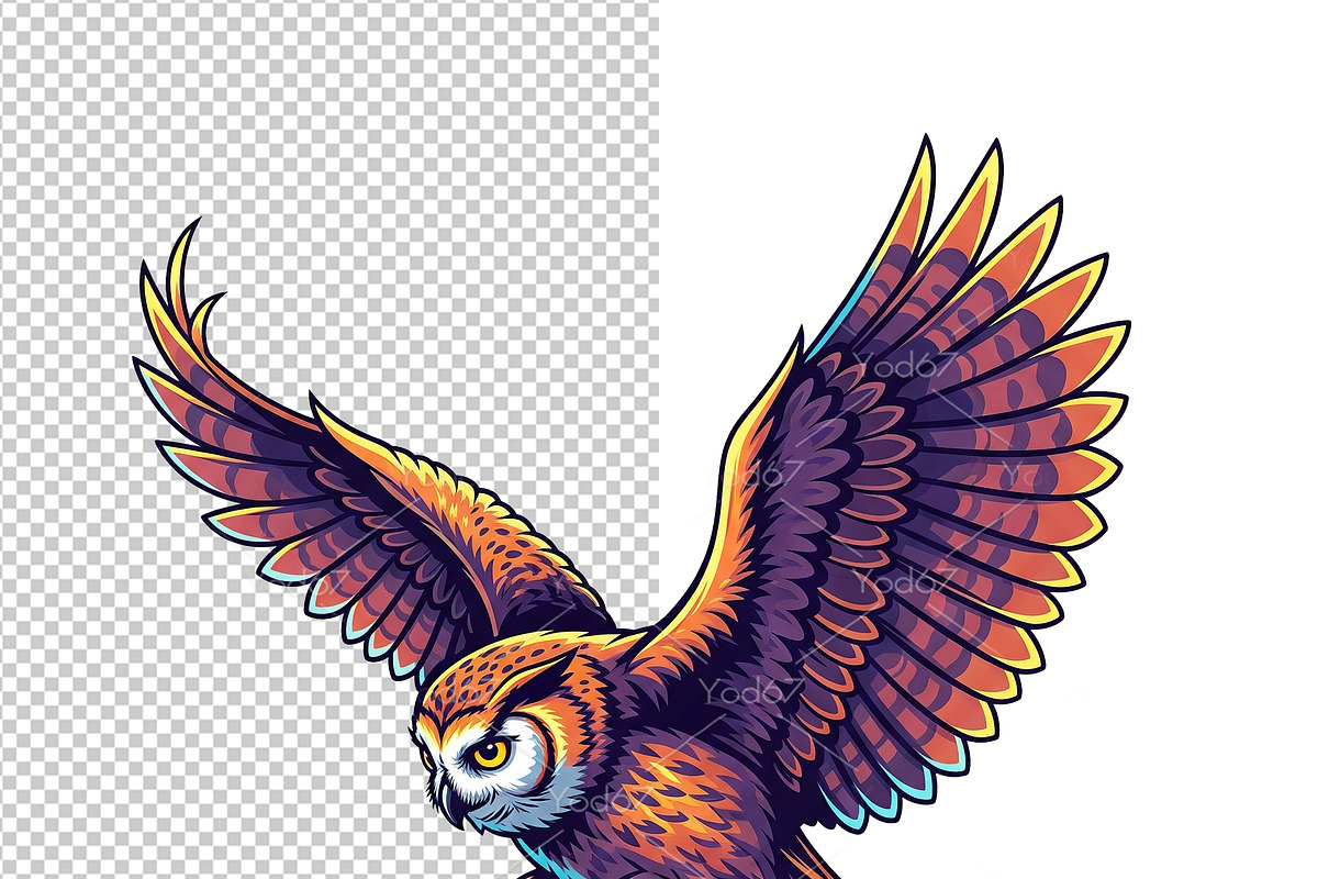Barn owl spreads its wings to fly, an Animal Illustration by yod67 (Photo 5 of 10)
