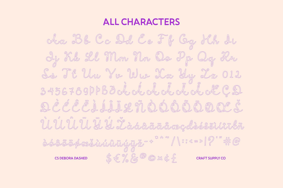 CS Debora Dashed, a Script Font by Craft Supply Co. (Photo 8 of 8)