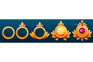 Golden badge frames for game avatar, an Object Illustration by art PVP - market
