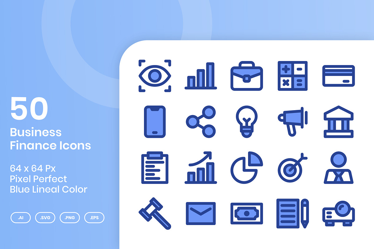 50 Business Finance - Lineal Color, an Outline Icon by Kmg Design (Photo 1 of 2)