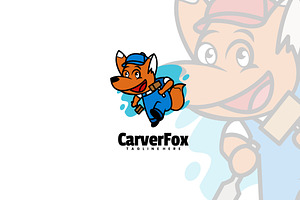 Carver Fox Cartoon Logo Design., a Branding & Logo Template by VectorCraft