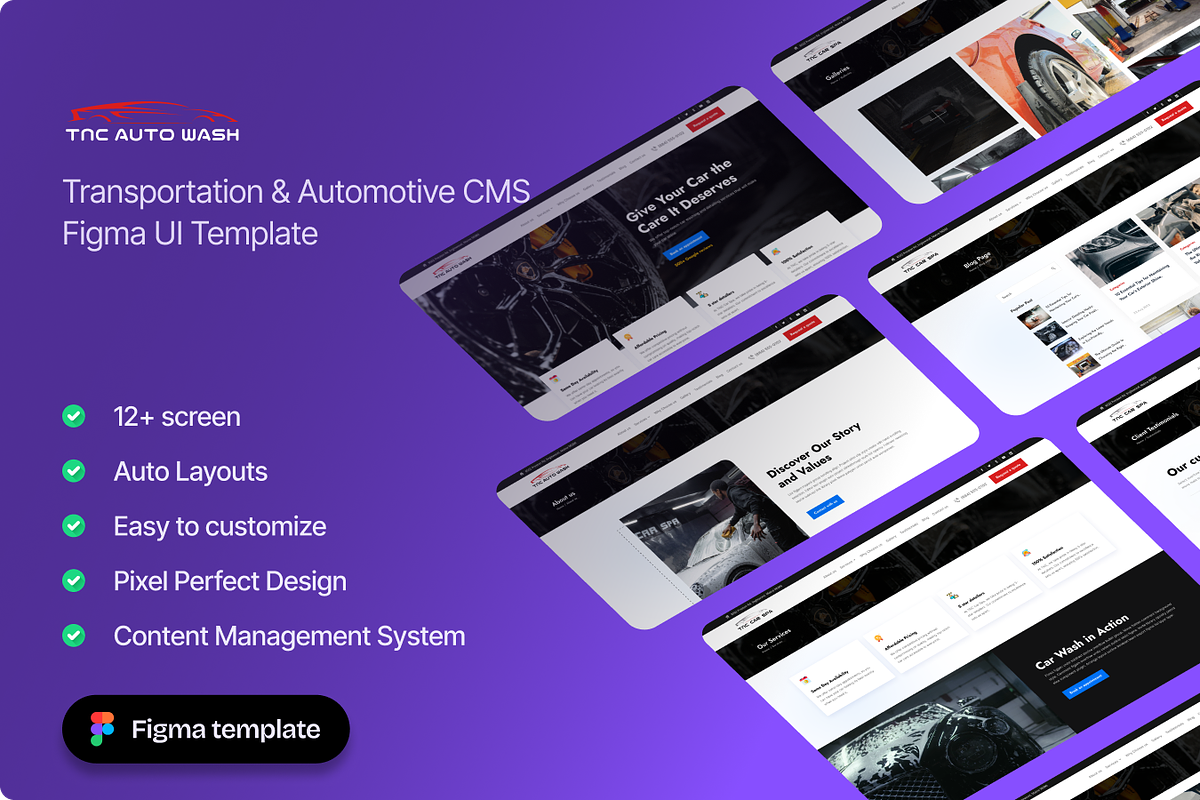 TNC Auto Wash - Figma UI Template, an UI Kit Template by TNCFlow (Photo 1 of 5)