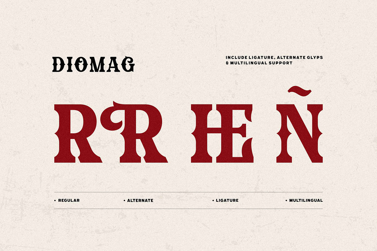 Diomag - Vintage Display Font, a Serif Font by Fype Co. (Photo 2 of 6)