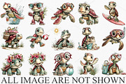 Whimsical Summer Turtle Clipart PNG, a Seasonal Illustration by Canvas Craft (Thumbnail 4 of 7)