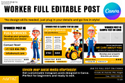 Worker Canva template Post, a Social Media Template by Maioriz Shop (Thumbnail 1 of 2)