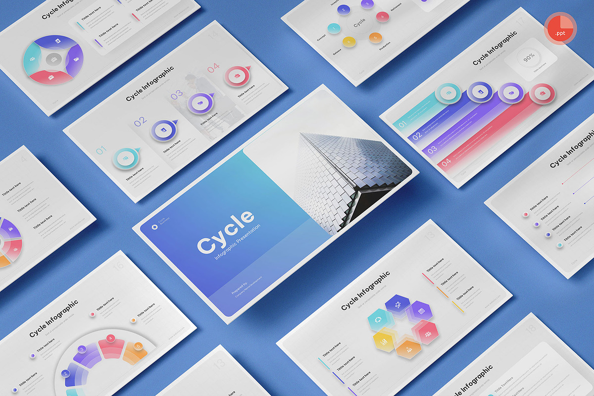 Cycle Infographic PowerPoint, a Presentation Template by Pixslides (Photo 1 of 5)