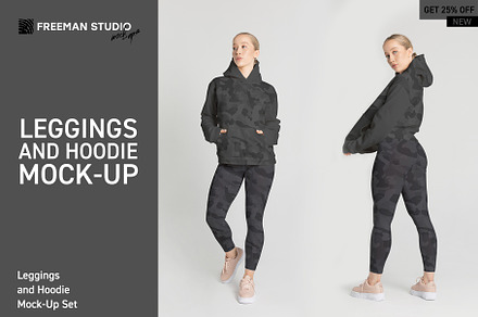 Leggings and Hoodie Mock-Up Set, a Bottom Mockup by Freeman Studio