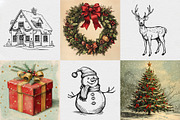 Vintage Christmas Illustration Set, an Object Illustration by NatalieArtShop (Thumbnail 7 of 9)