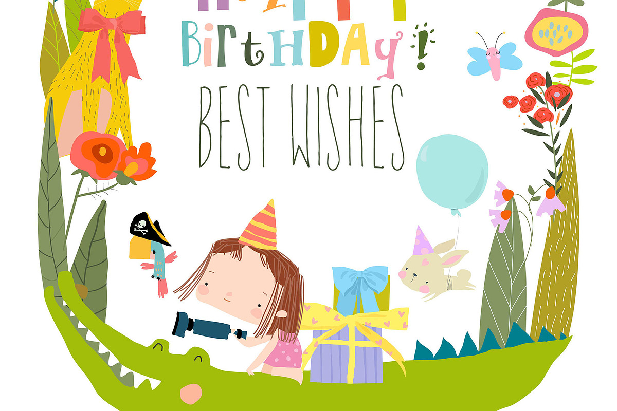 Girl Animals celebrating Birthday, a Person Illustration by Maria Starus (Photo 3 of 3)