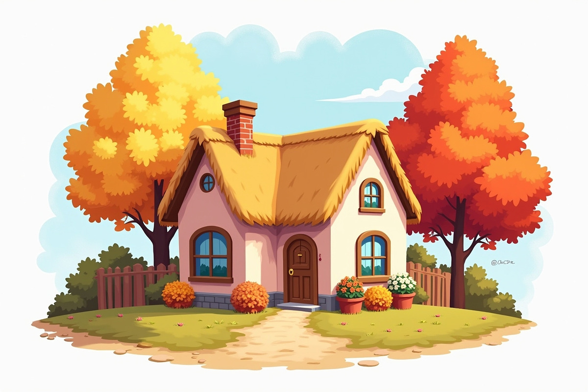Dreamy Autumn Cottage Clipart Bundle, an Illustration by BIPLOB EXPERT (Photo 4 of 13)