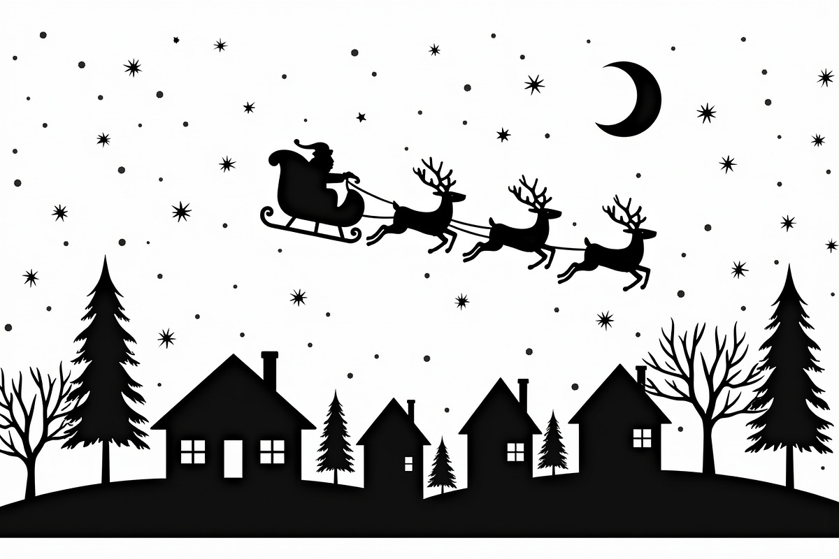 Christmas Night Silhouette Set, an Illustration by BIPLOB EXPERT (Photo 10 of 21)