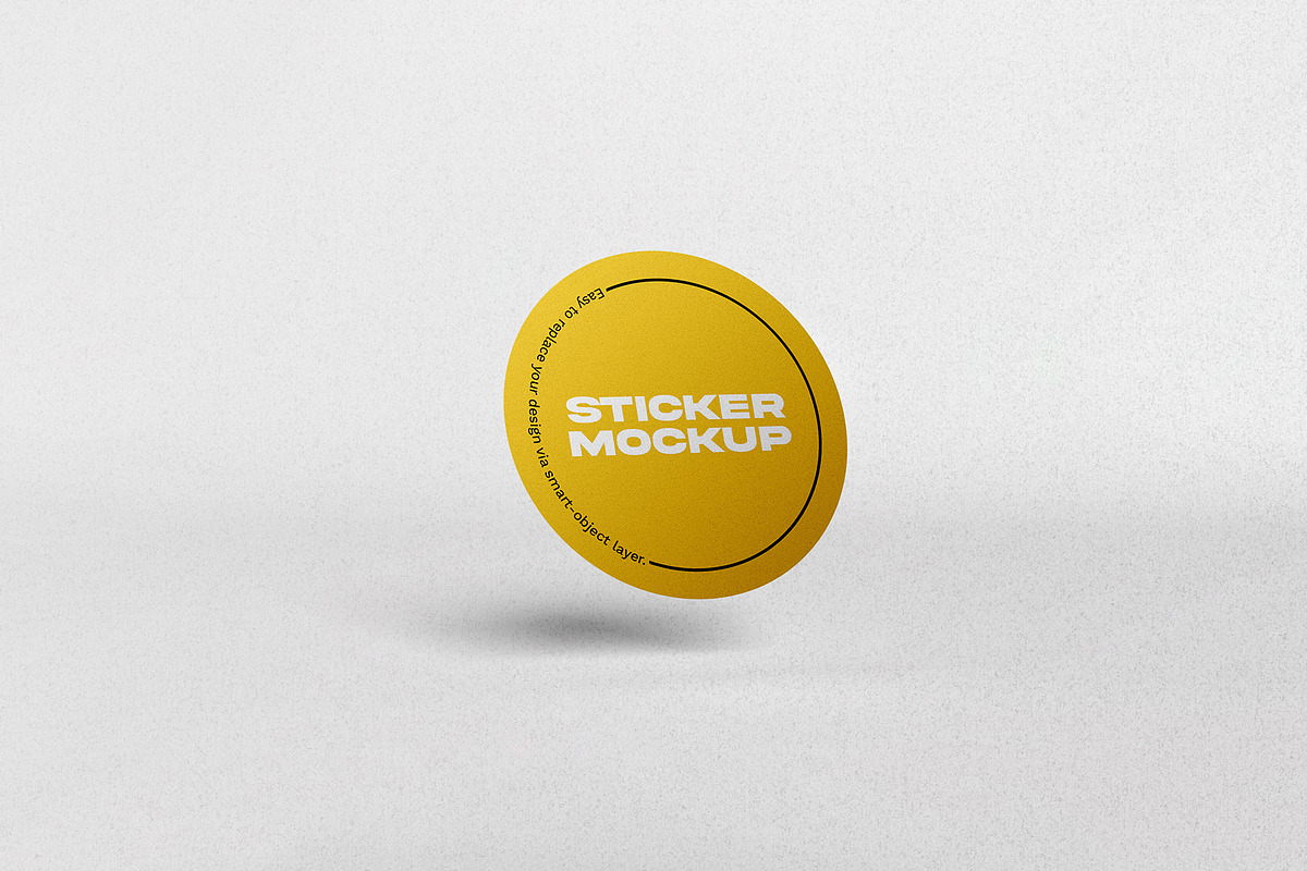 Round Sticker Mockups, a Packaging Mockup by MahmoudWally (Photo 6 of 7)