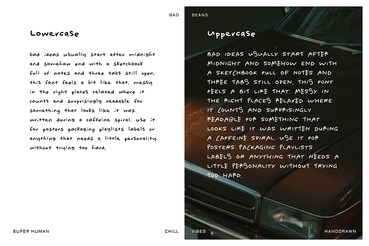 Bad Beans Messy Handwriting Font, a Handwritten Font by TYPEHEIST (Photo 12 of 13)
