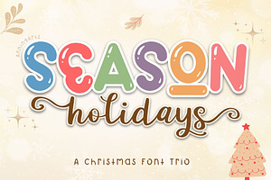 Season Holidays Font Trio, a Script Font by AnningArts