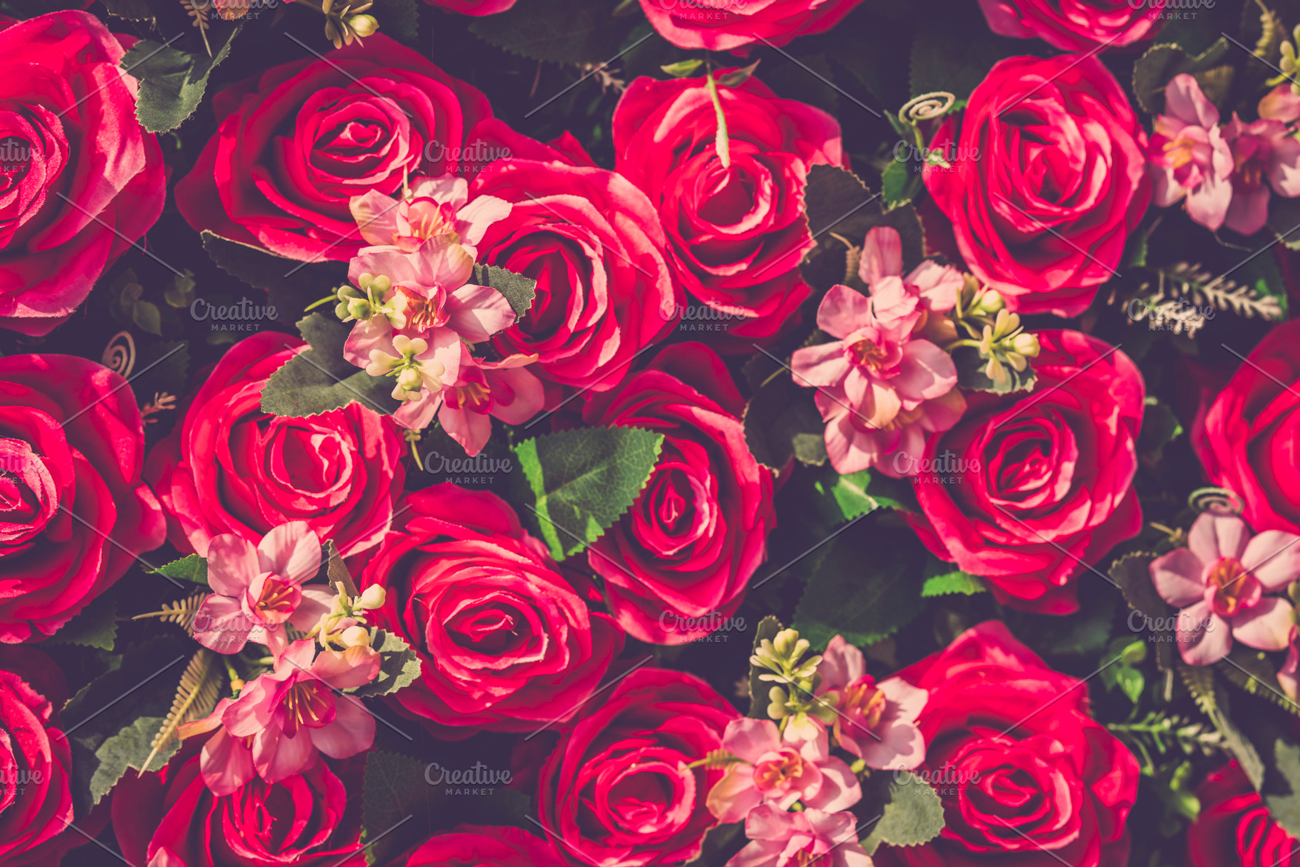 Retro roses flower background containing abstract, arrangement, and artificial, a Nature Photo by Pushish Images