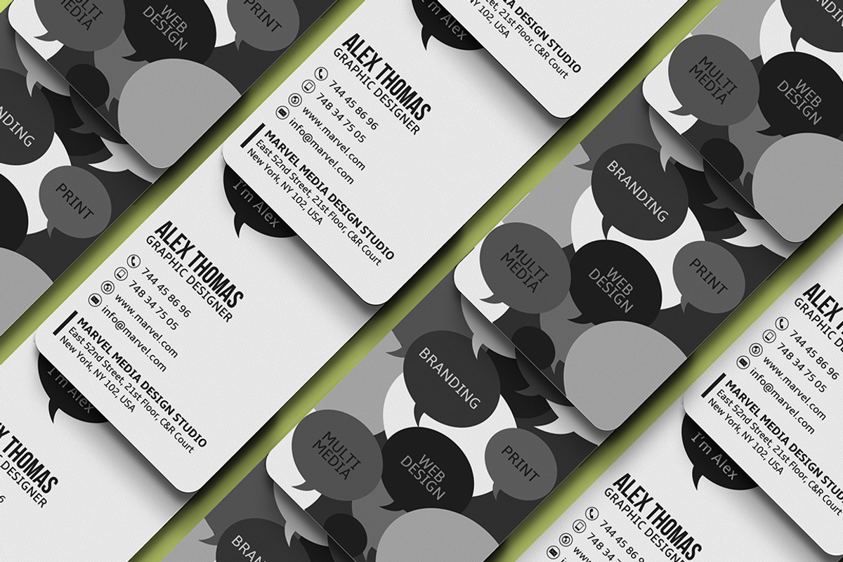 Speech Bubble Business Card, a Business Card Template by Marvel (Photo 2 of 5)