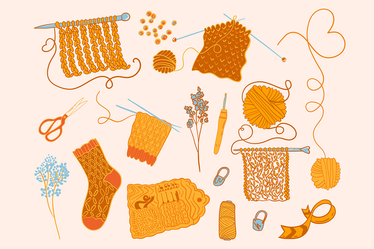 Knitting & Crochet clipart patterns, a Work Illustration by Carpet Tapete Pretzel (Photo 2 of 13)