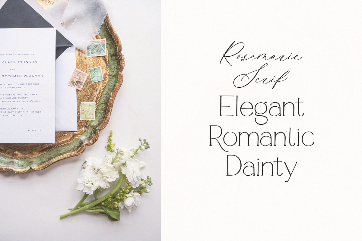 Rosemarie Dainty Serif, a Serif Font by Rachel Kick (Photo 2 of 12)