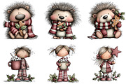 Whimsical Christmas Girls Clipart, an Illustration by DreamArtGraphic (Thumbnail 2 of 5)