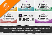 Procreate Bundle Paper Canvas + PNGs, a Brush Add-On by BrushBoy (Thumbnail 1 of 8)