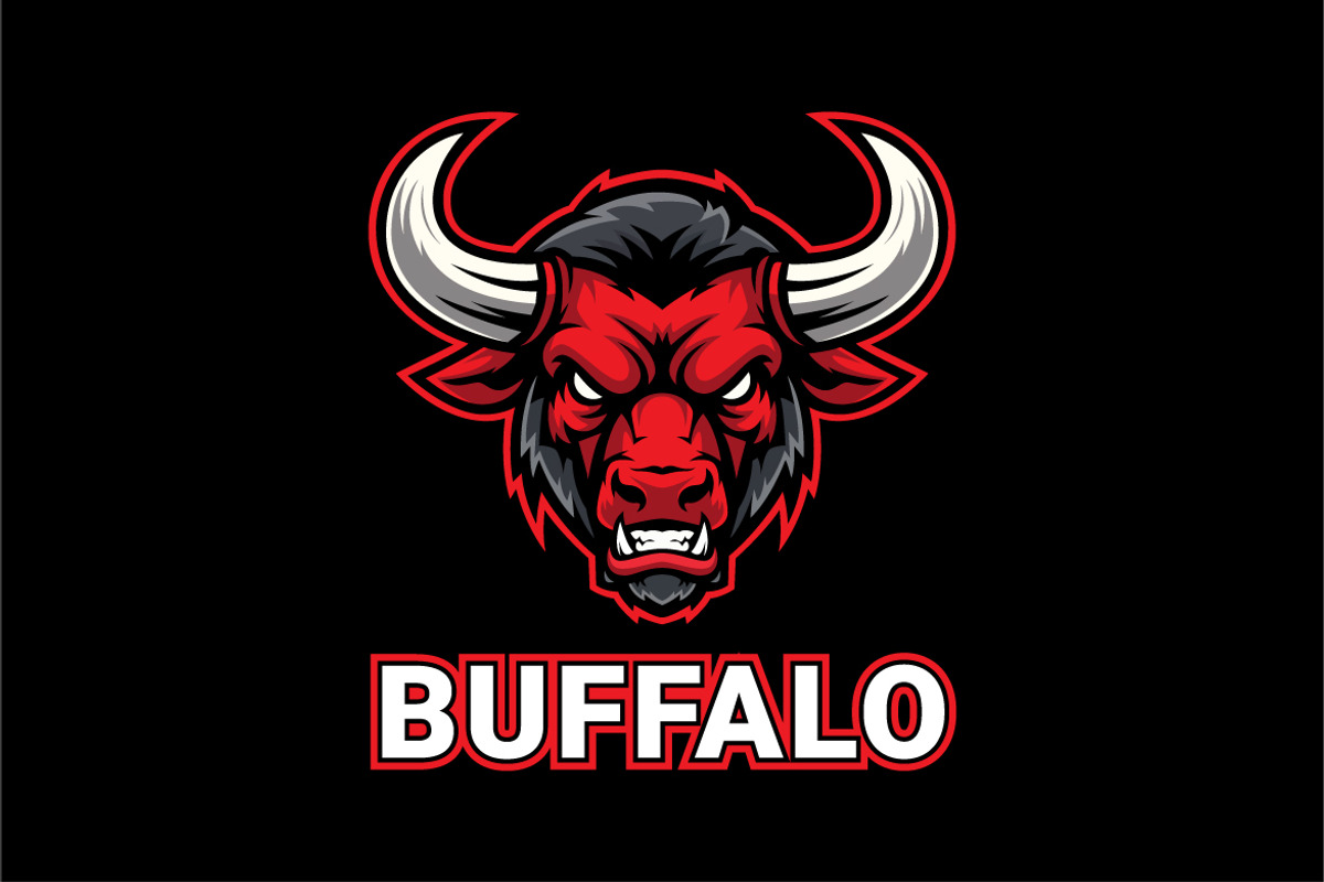 Buffalo Head Mascot, a Branding & Logo Template by shazi (Photo 1 of 2)