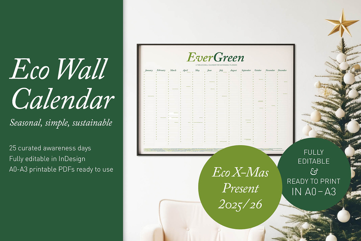 Undated Eco Calendar: Herbal Green