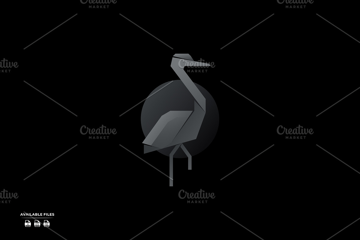 Heron animal logo design, a Branding & Logo Template by mhafifuadi