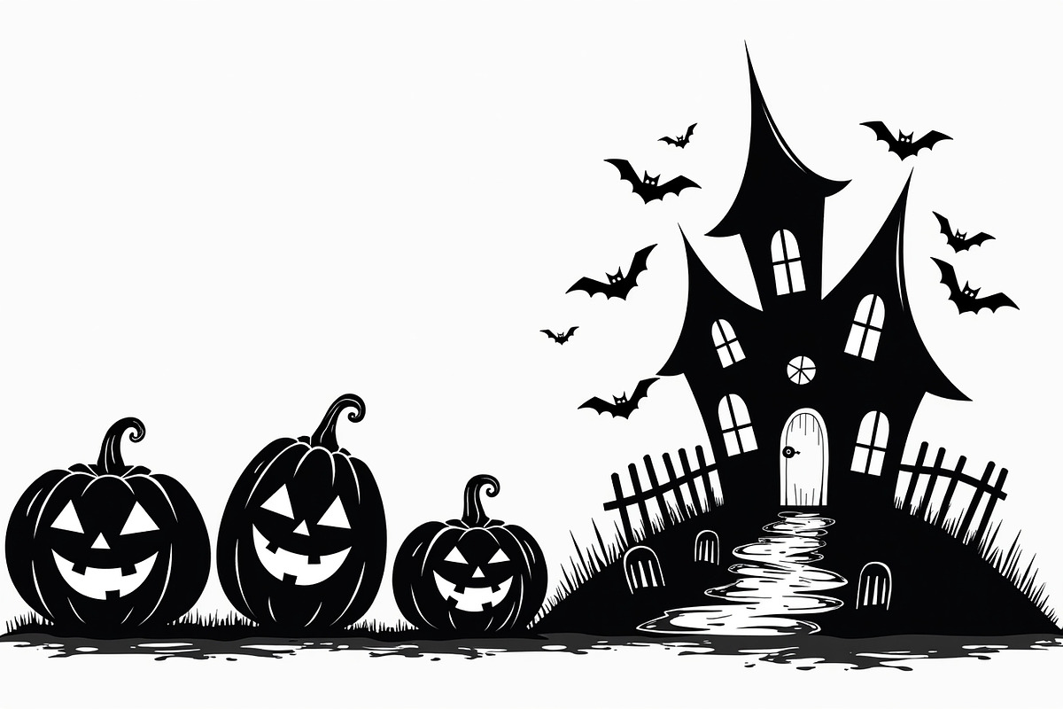 Haunted Halloween Silhouette bundle, an Illustration by BIPLOB EXPERT (Photo 8 of 9)