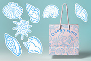 Seashells Lineart, a Seasonal Illustration by Carpet Tapete Pretzel (Thumbnail 3 of 8)