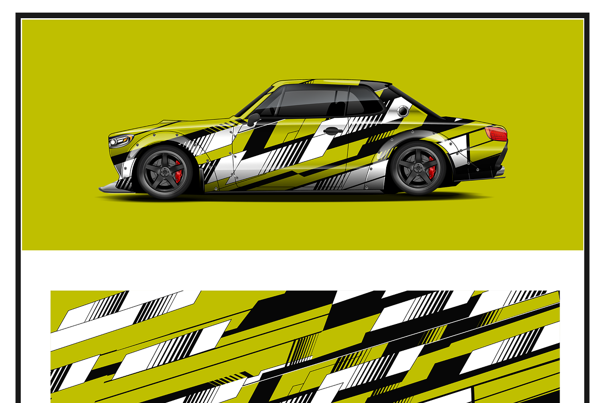 Vivid Racing Car Wrap Design, an Object Illustration by CarWrap design (Photo 3 of 3)