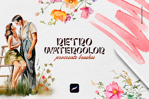 Watercolor Procreate Retro Brushes