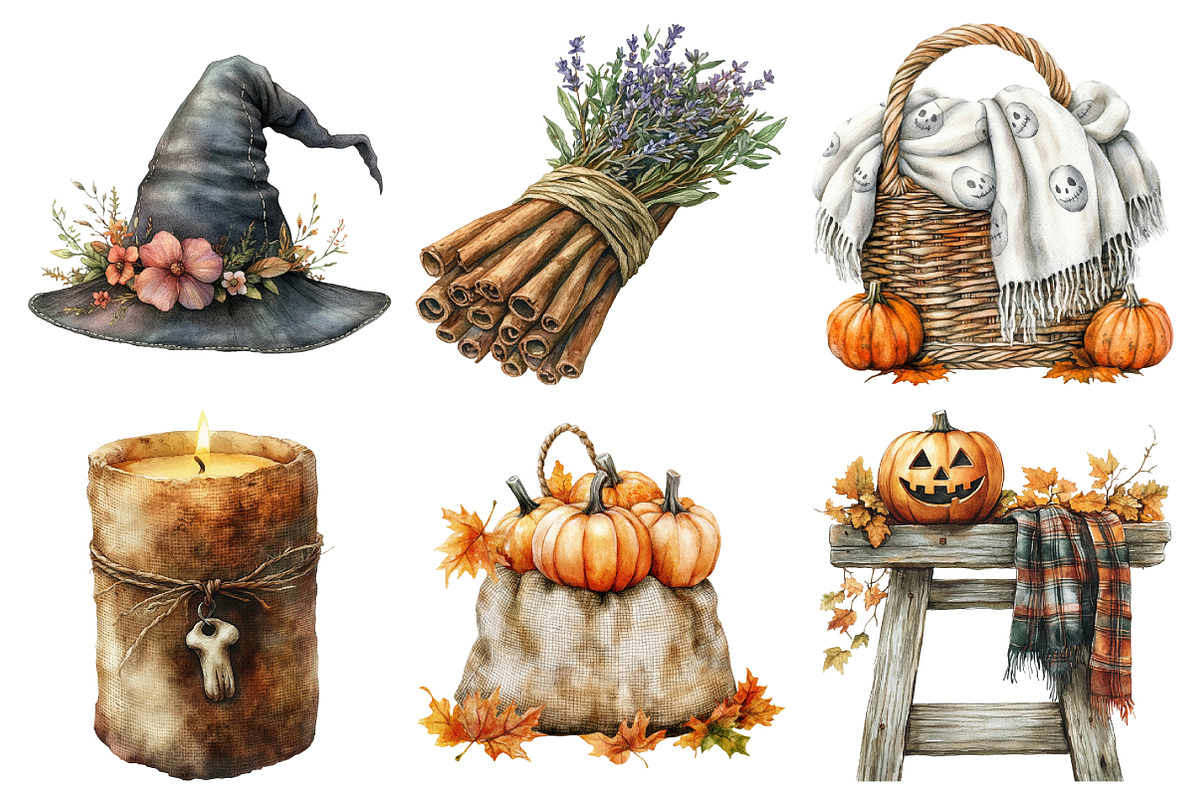 Soft Rustic Halloween Clipart, an Illustration by Daily.Designs (Photo 5 of 5)