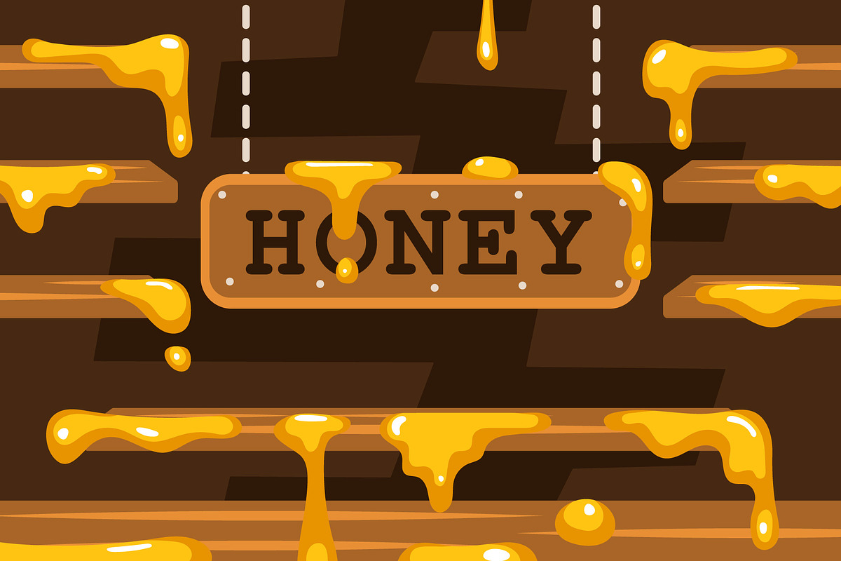30 Vector Dripping Liquid Honey, a Food Illustration by UoaHH (Photo 1 of 3)