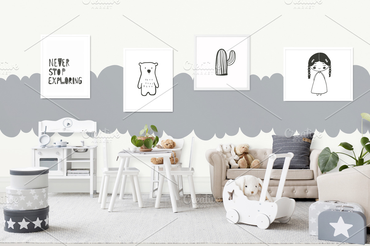 Kids Room Wall/Frame Mock Up 22, a Print Template by Whimsicality (Photo 2 of 6)