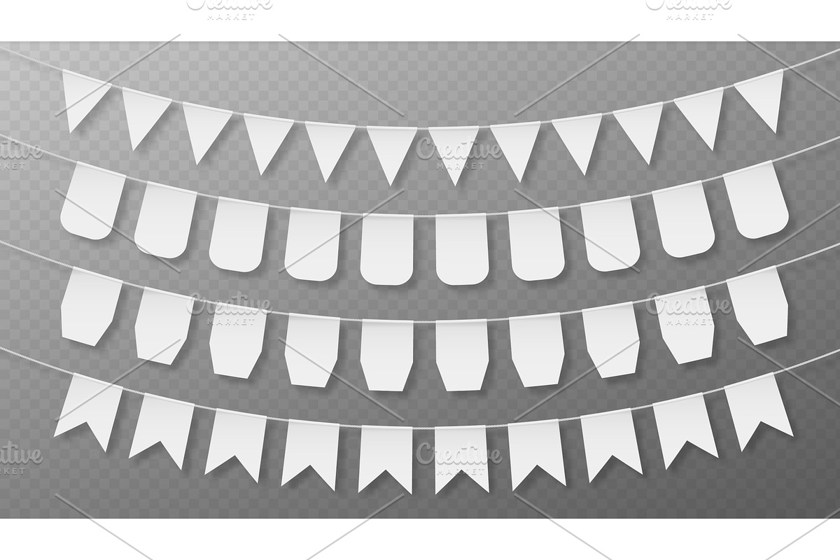 Paper garland set with flags on, an Object Illustration by art PVP - market