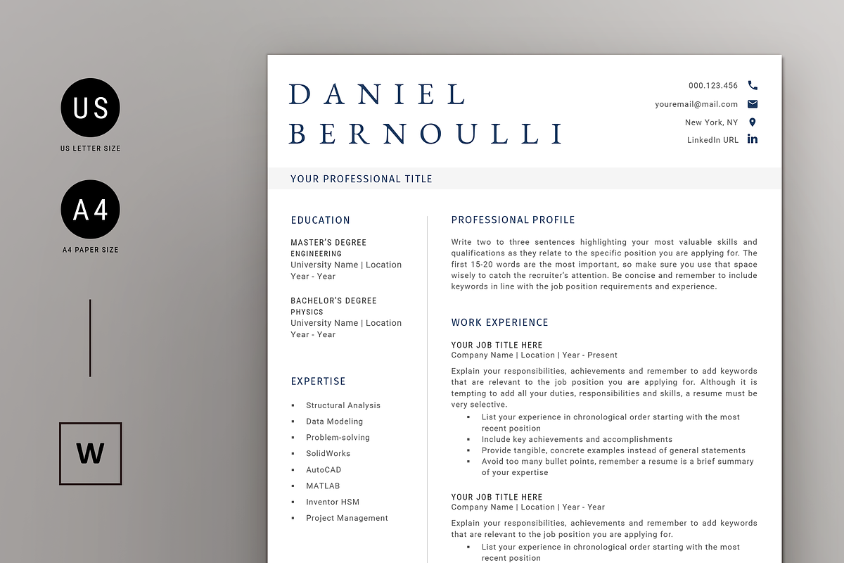 Modern Resume & Cover Letter - Word, a Resume Template by Resume Bureau (Photo 1 of 6)