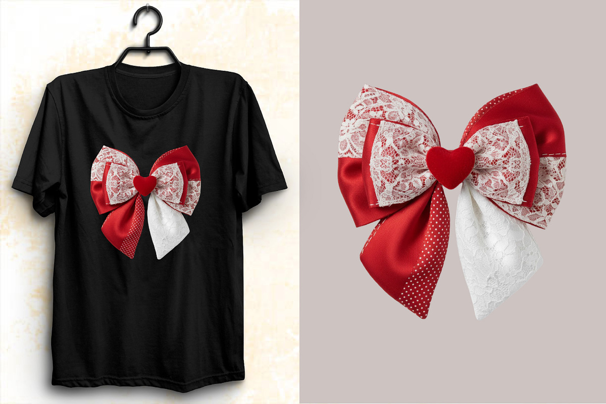 Valentine Patchwork Bow Clipart Bund, an Illustration by SVGArt (Photo 3 of 8)