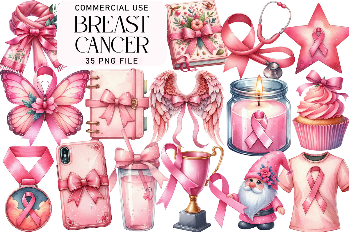 Breast Cancer Clipart, an Illustration by Daily.Designs (Photo 1 of 5)