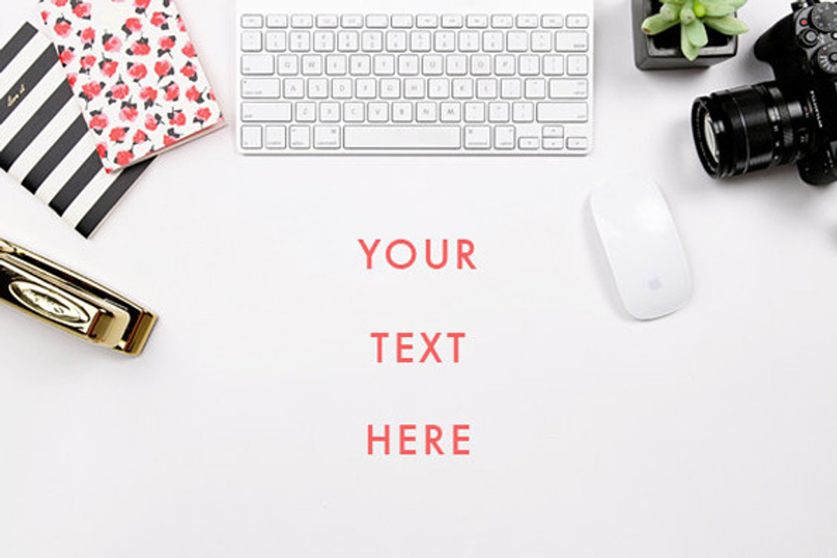 Styled Stock Photo Desk with Camera, a Device Mockup by Stockographer