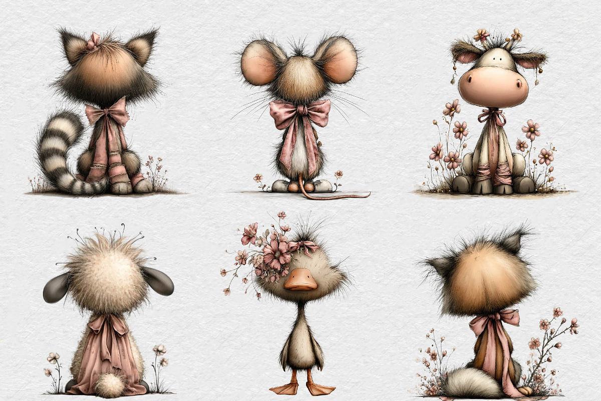 Whimsical Spring Back View Animal, an Illustration by DreamCafeArt (Photo 3 of 6)