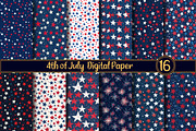 4th of July  Digital Paper, a Seasonal Illustration by Designworld (Thumbnail 1 of 5)