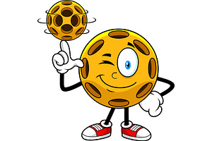 Winking Pickleball Character, an Illustration by HitToon