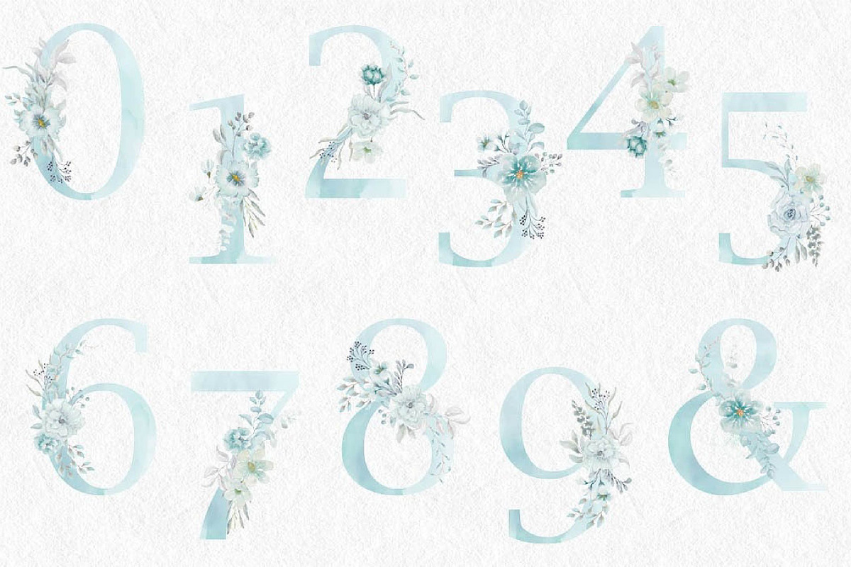 Sea Mist Watercolor Alphabet, an Illustration by fashionaddict (Photo 4 of 9)