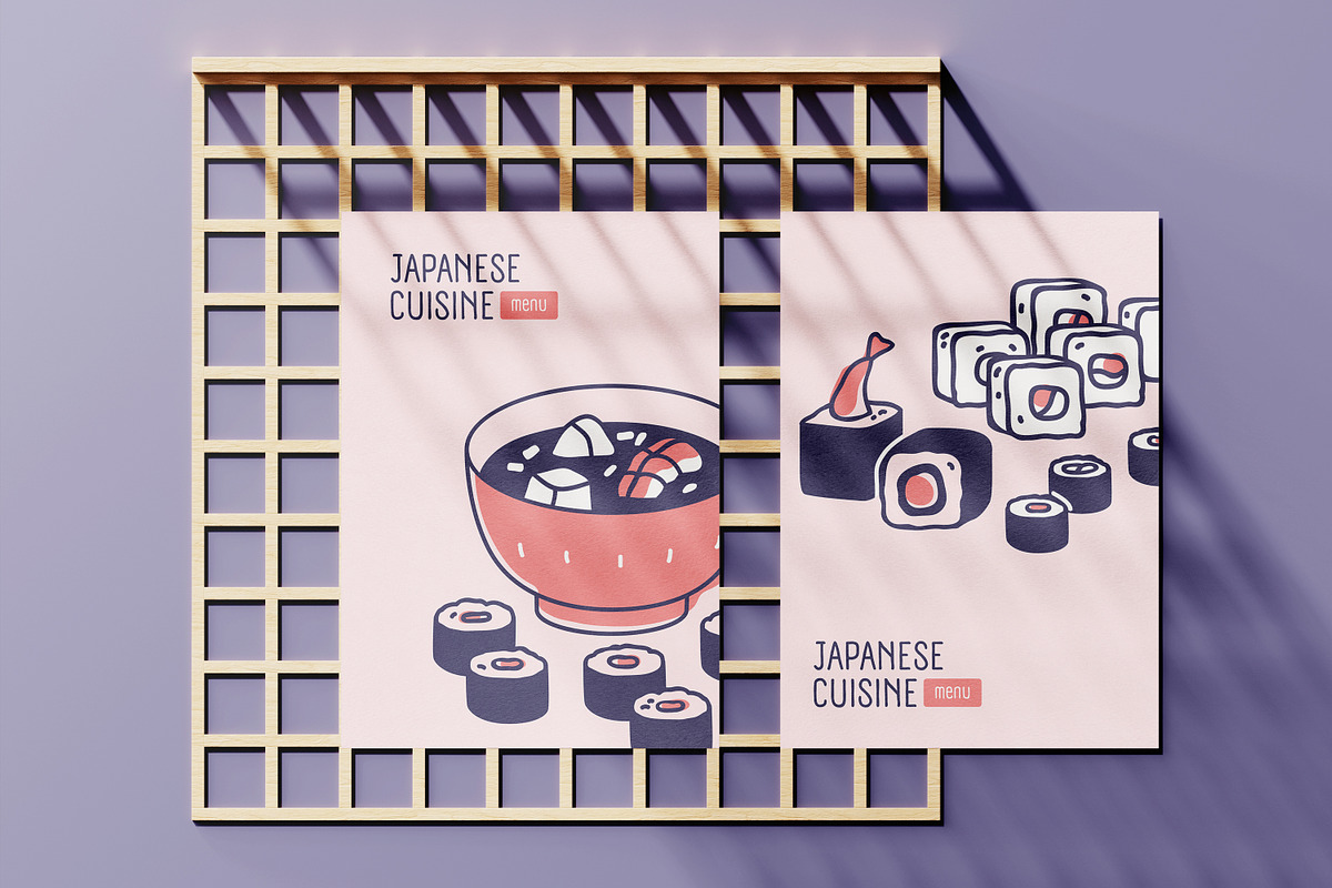 Sushi, Asian food banner, menu cover, a Food Illustration by Good Studio (Photo 5 of 6)