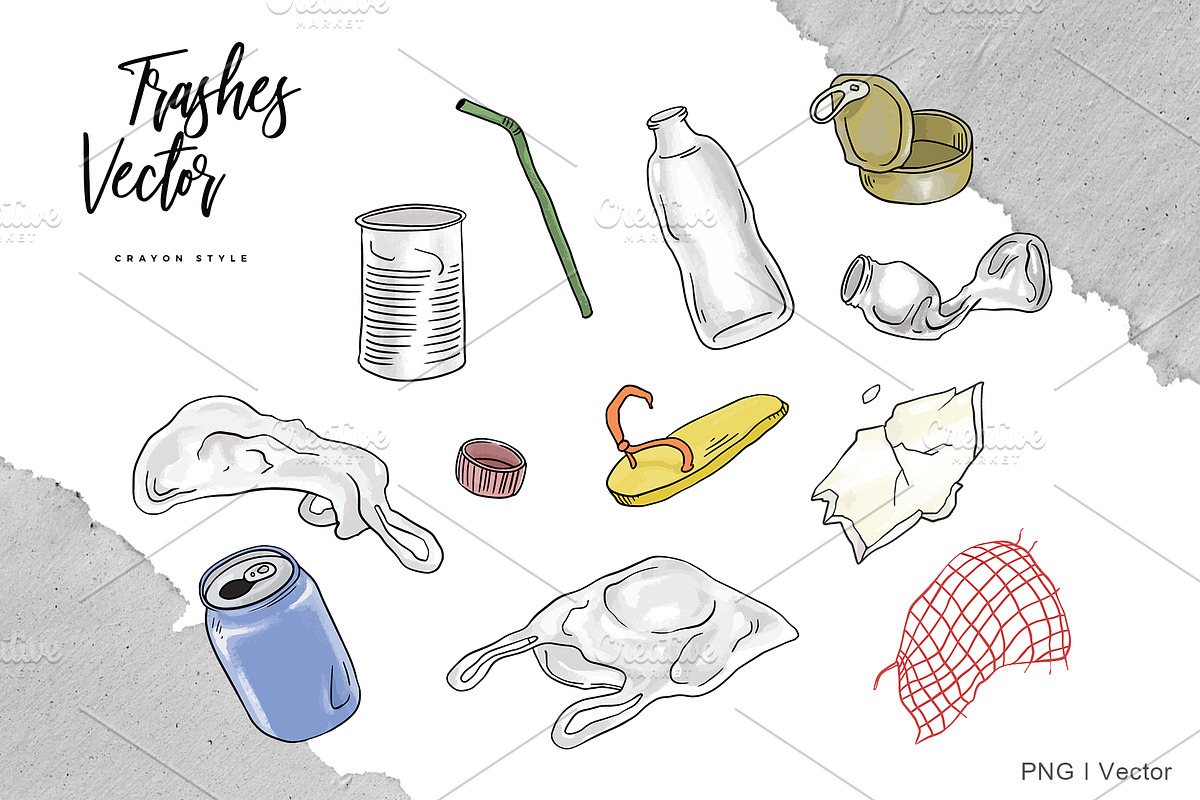 Trashes Vector, a Food Illustration by aniunova (Photo 2 of 4)